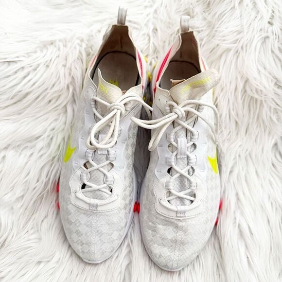 NIKE | Nike React Element 55 White Crimson Volt Neon Yellow Red/Orange | 10.5 - Picture 2 of 7